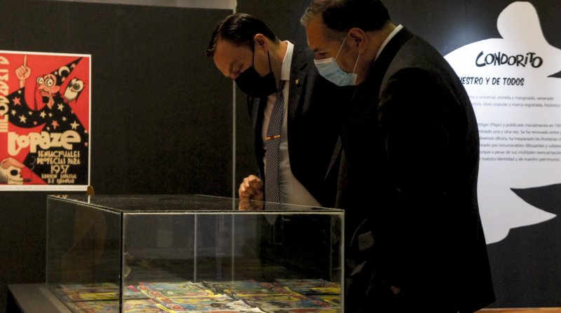 La exposición hace un recorrido temporal de la historia de Condorito y de “Pepo”, su creador, tras siete décadas de su debut.